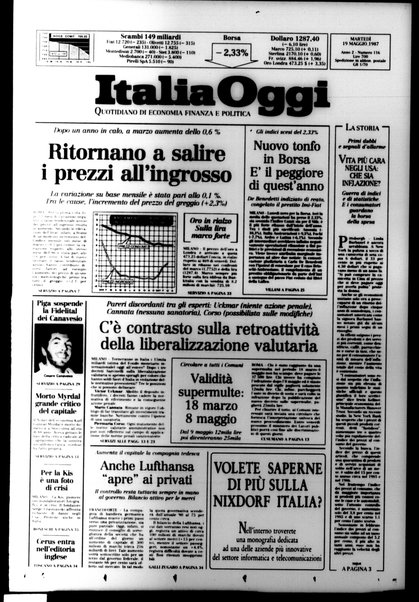 Italia oggi : quotidiano di economia finanza e politica